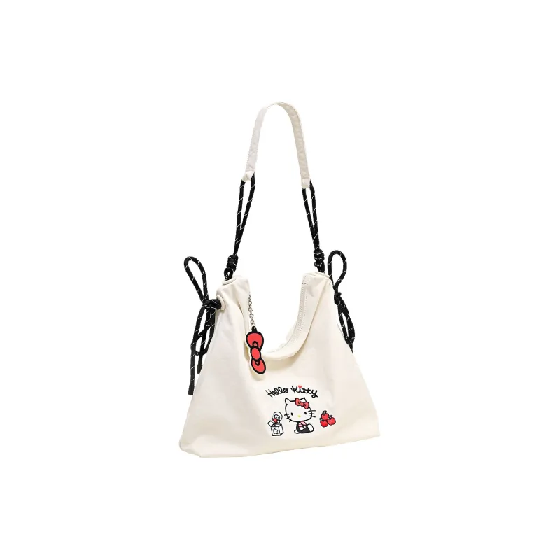TOUTOU Hello Kitty Collaboration Hello Kitty Fabric Shoulder Bag Regular Women's Black/White-9