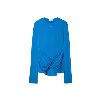 OFF-WHITE Logo-print Draped Top