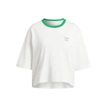 adidas originals Women'ss Logo Print Crewneck Sport T Shirt White