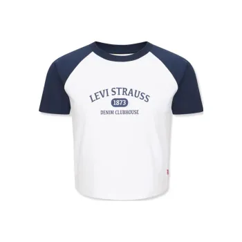 Levis Crop Tops Women's Blue With White Lettering