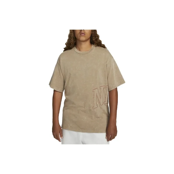 Nike Drop Shoulder Sleeve T Shirt Women's Khaki-0