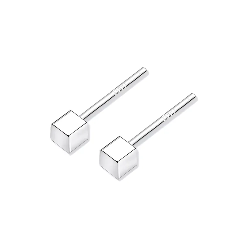 GUDUD 999 Fine Silver Stud Earrings Unisex-9