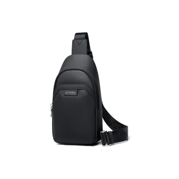 SEPTWOLVES Synthetic Leather Versatile Commute University Student Essential Good Looking Shoulder Bag QPL Men's Black