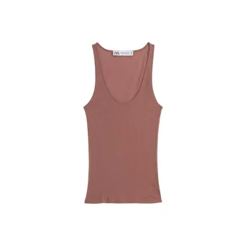 ZARA Tank Tops Women's Light Brown