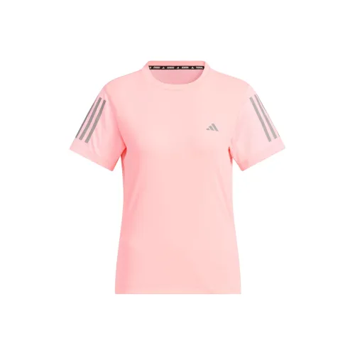 Adidas Own The RunClimacool T Shirt Women's Neon Pink/Dark Silver Gray