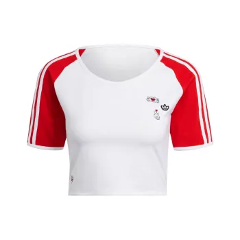 Adidas Originals x MICKEY MOUSE SS24 Raglan Sleeve T Shirt Women's White