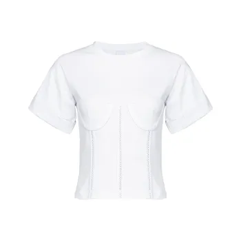 PINKO T Shirt Effetto Bustier T Shirt Women's White