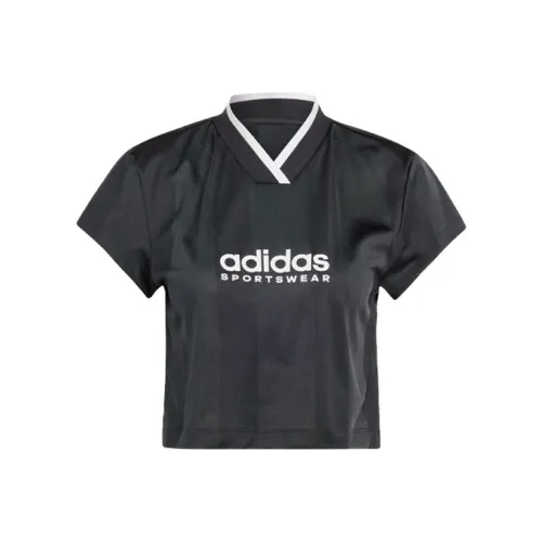 Adidas Colorblock Crop Tops Women's Black