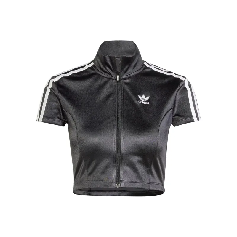 Adidas Women's Adicolor Short Sleeve Track Long Sleeve Top Black-0