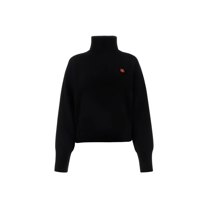 KENZO Flower Embroidered High Neck Jumper-0