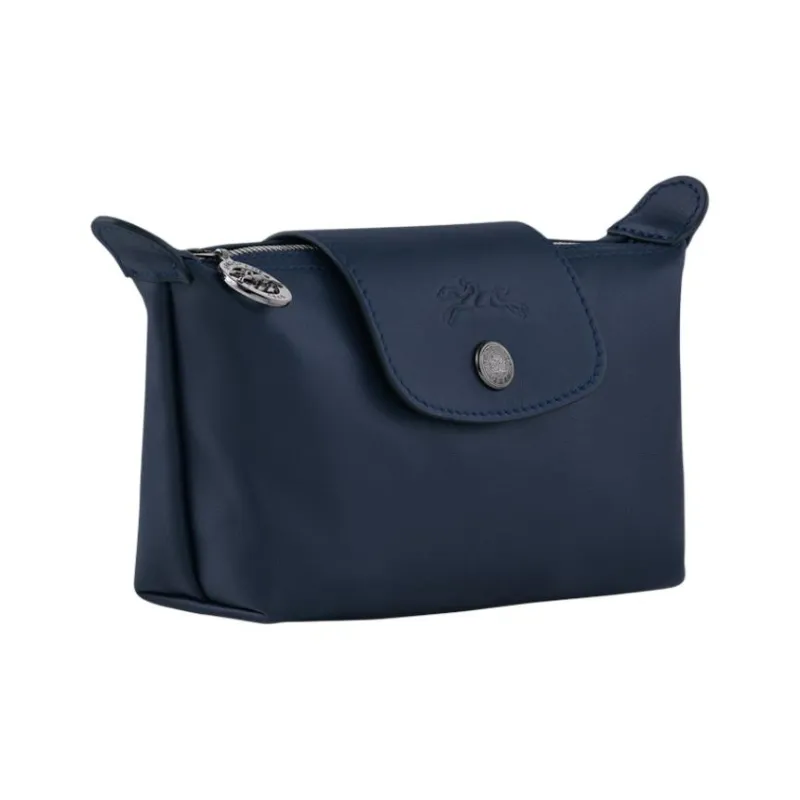 LONGCHAMP Le Pliage Xtra Cow Leather Makeup Bag, Clutch Women's Blue-1