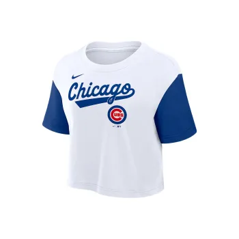 Nike Chicago Cubs Script Women's Nike Dri FIT Mlb Cropped T Shirt