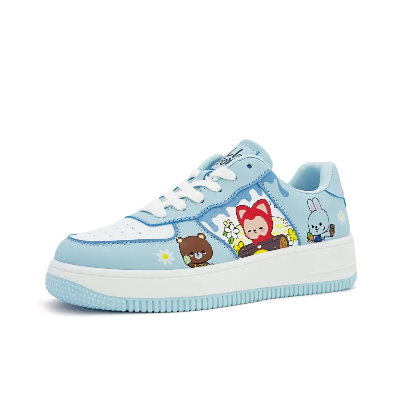 ALI THE FOX Skateboard Shoes Women's Low Top White/Blue-22