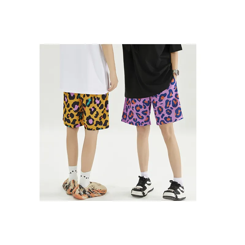 SIMPLE RIMLESS/SRME x TRESPASS Sports Shorts Unisex Blue Leopard Print-2
