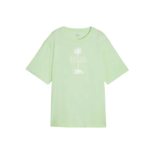 PUMA Palm ResortEssentials+ Drop Shoulder Sleeve T Shirt Women's Mint Green