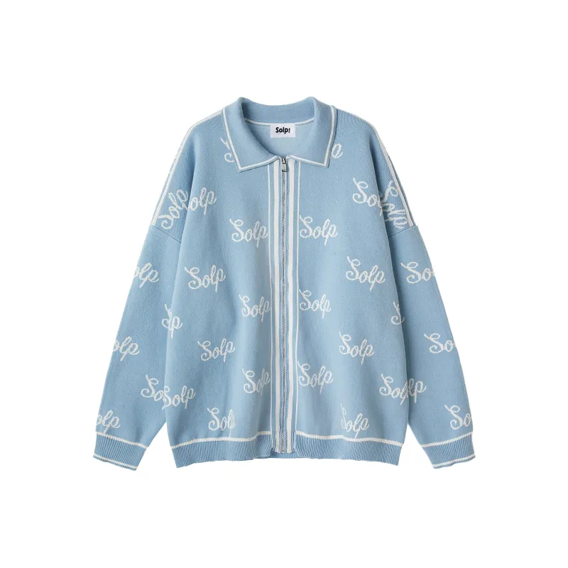 SOLP Loose Fit Sweater Unisex Blue White-0