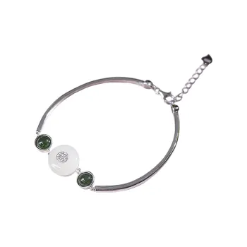 Jade Ink Love Hetian Jade Bracelets White Jade Women's