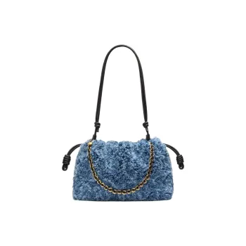LOEWE Denim Shoulder Bag Medium Size Women's Blue
