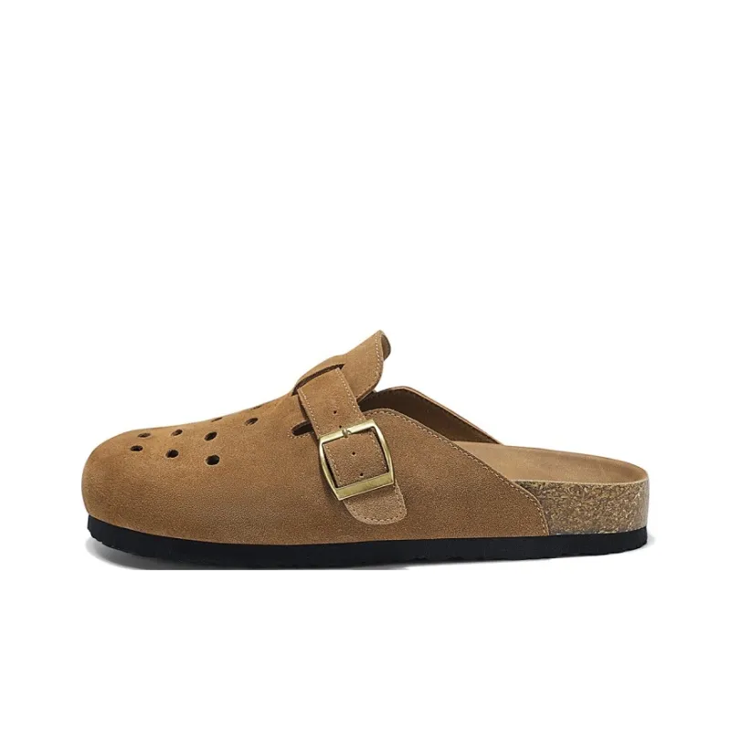 AGSDON Cut Out Slip Resistant Closed Toe Slippers Men's-4