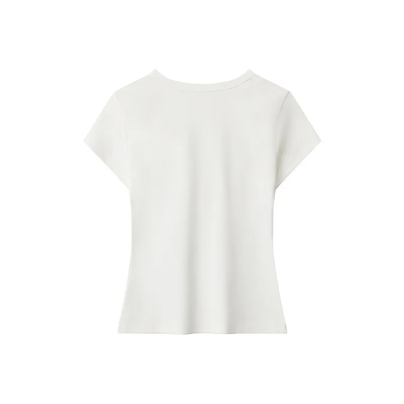 YUZHAOLIN Summer Minimalist Style Print Short Sleeved Top Unisex-0
