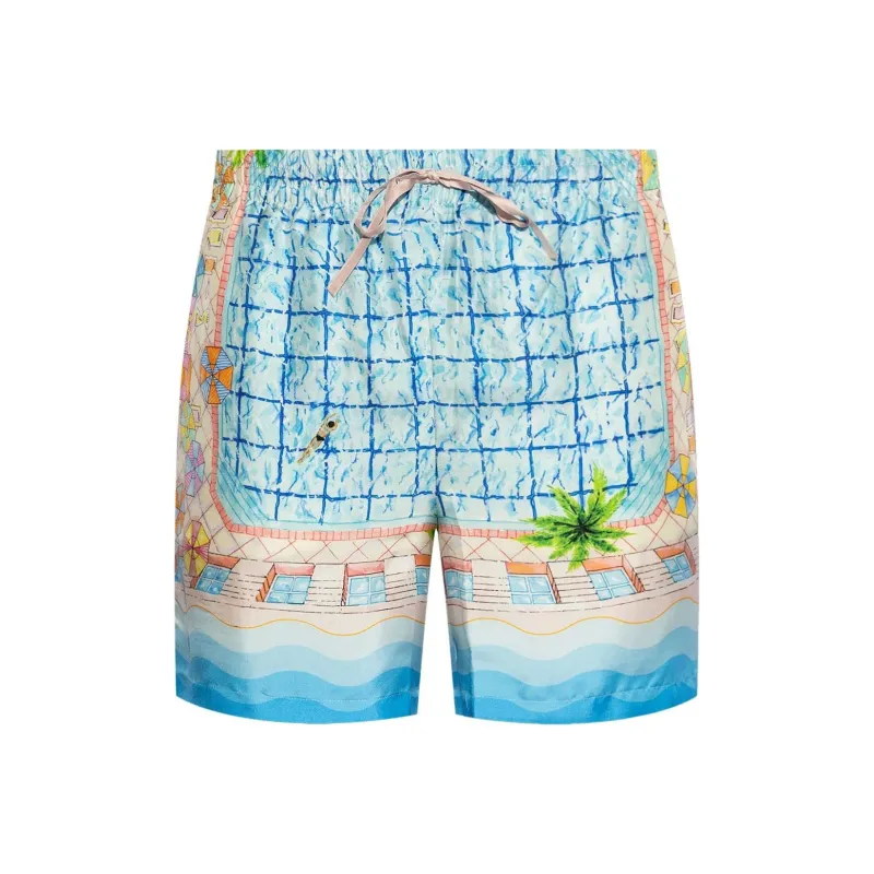 CASABLANCA Silk Shorts With Drawstrings-0