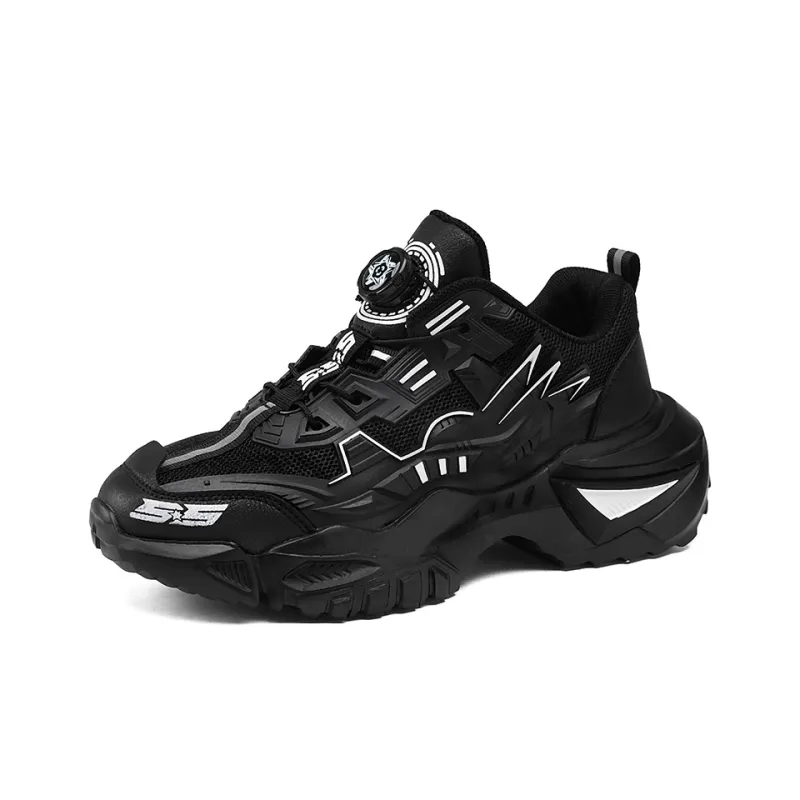 OFFER AITR Cushioning Slip Resistant Coverage Low Top Chunky Sneakers Men's Black-8