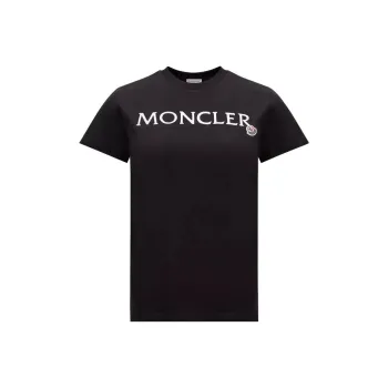Moncler Logo Embroidered Crewneck T Shirt