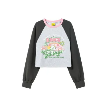 B.Duck Raglan Sleeve T Shirt Women's Gray