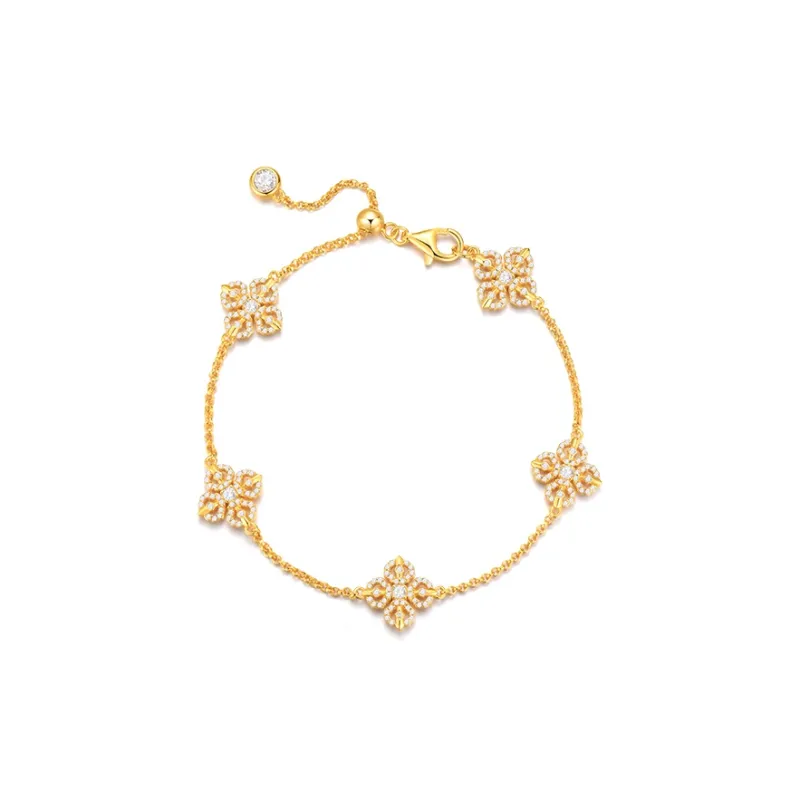 Trpopo S925 Silver With Zircon Bracelet Cross Vajra Pestle Women's-0