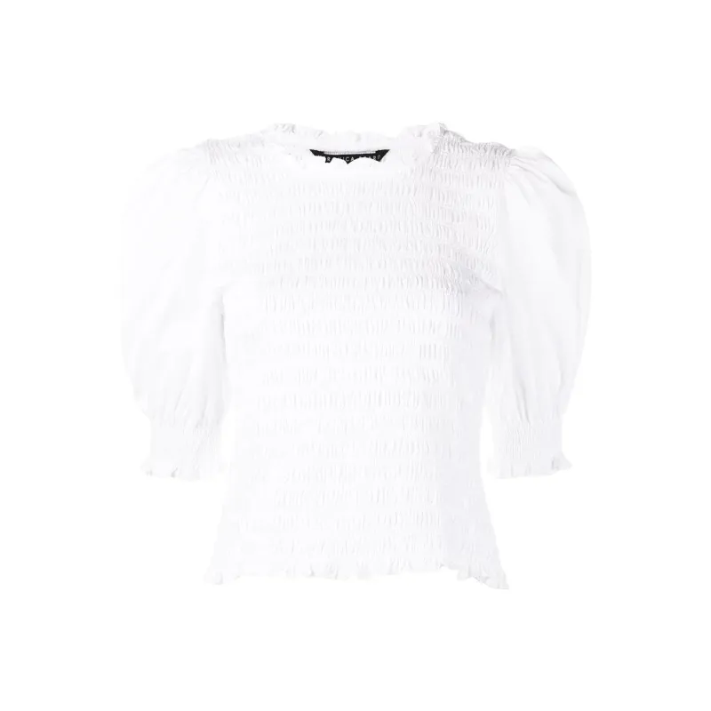 VERONICA BEARD Langston Shirred Crop Top-0