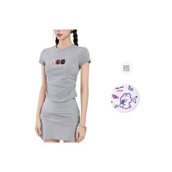 EVPGB T Shirts Women's Gray+Free Rabbit Mirror
