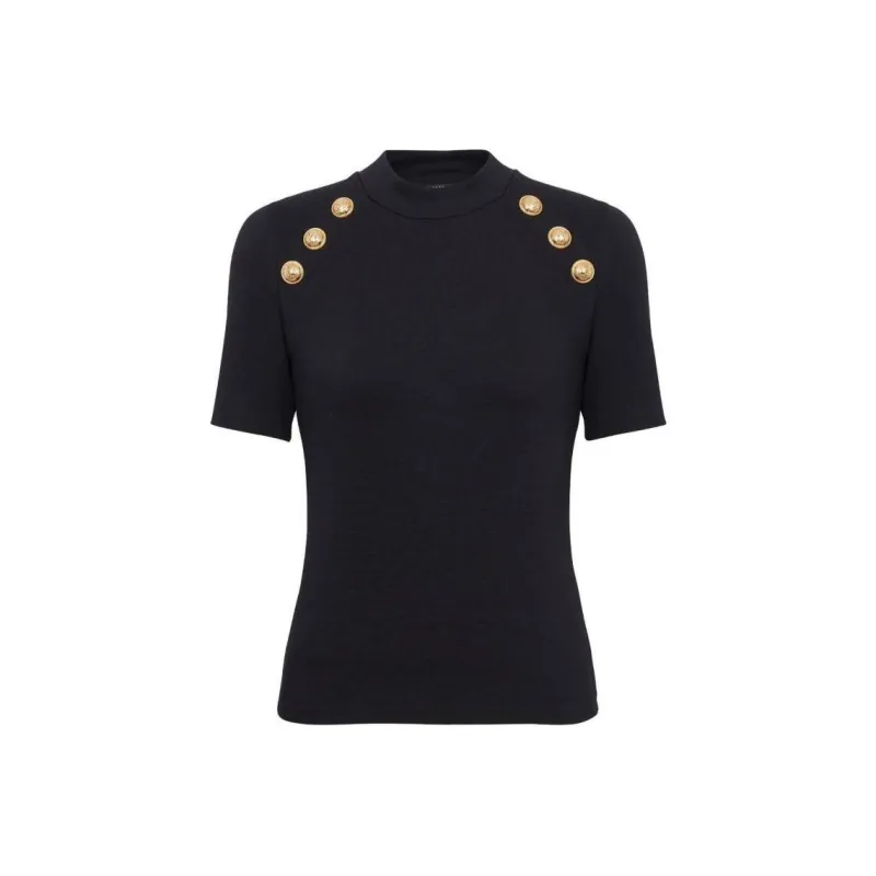 BALMAIN 6-Button Jersey T-Shirt-0