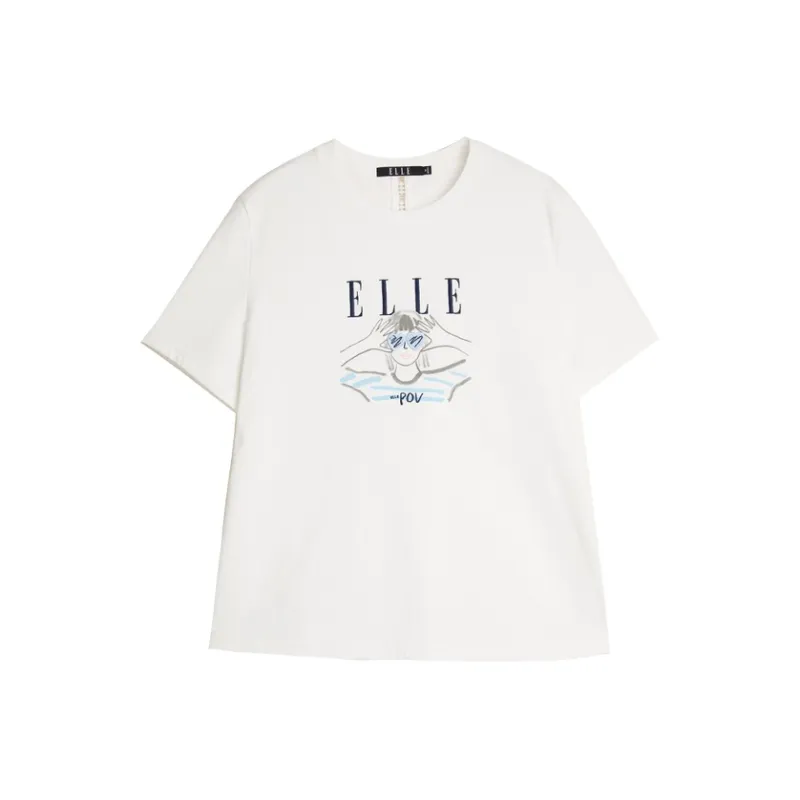 ELLE T Shirts Women's White-0