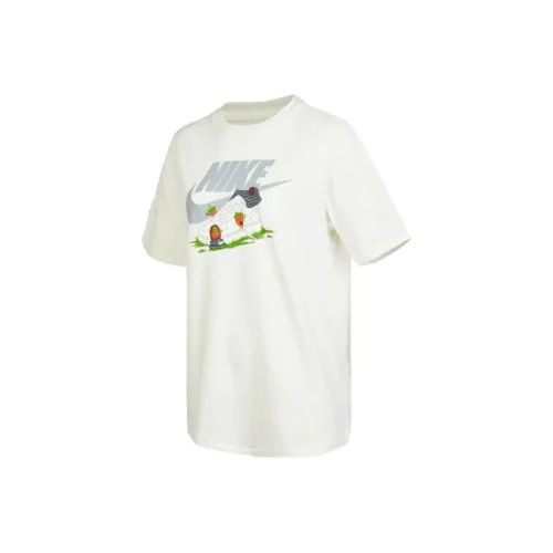 Nike Drop Shoulder Sleeve T Shirt Women's Beige