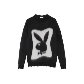 SAINT LAURENT 2010s X Playboy Logo print Sweater
