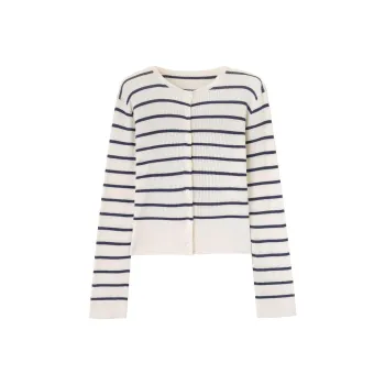 NAWAIN Sweater Women's Beige Blue Stripes