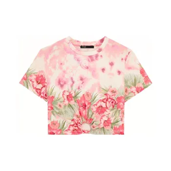 Maje SS23 Capsule Series Crop Tops Women's Pink Print