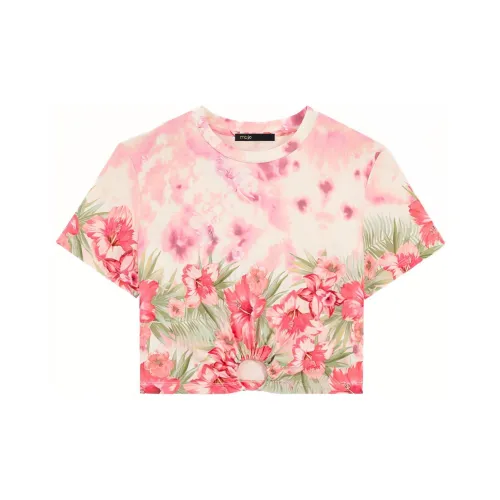 Maje Capsule Crop Tops Women's Pink Print