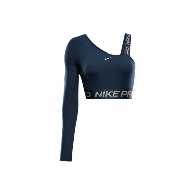 Nike ProShine Dri-FIT Crop Tops Women's Armory Marine Blue-0