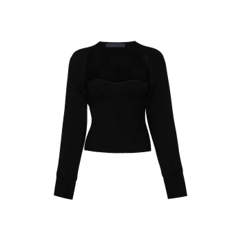JUUN.J Golji Tube Top Bolero