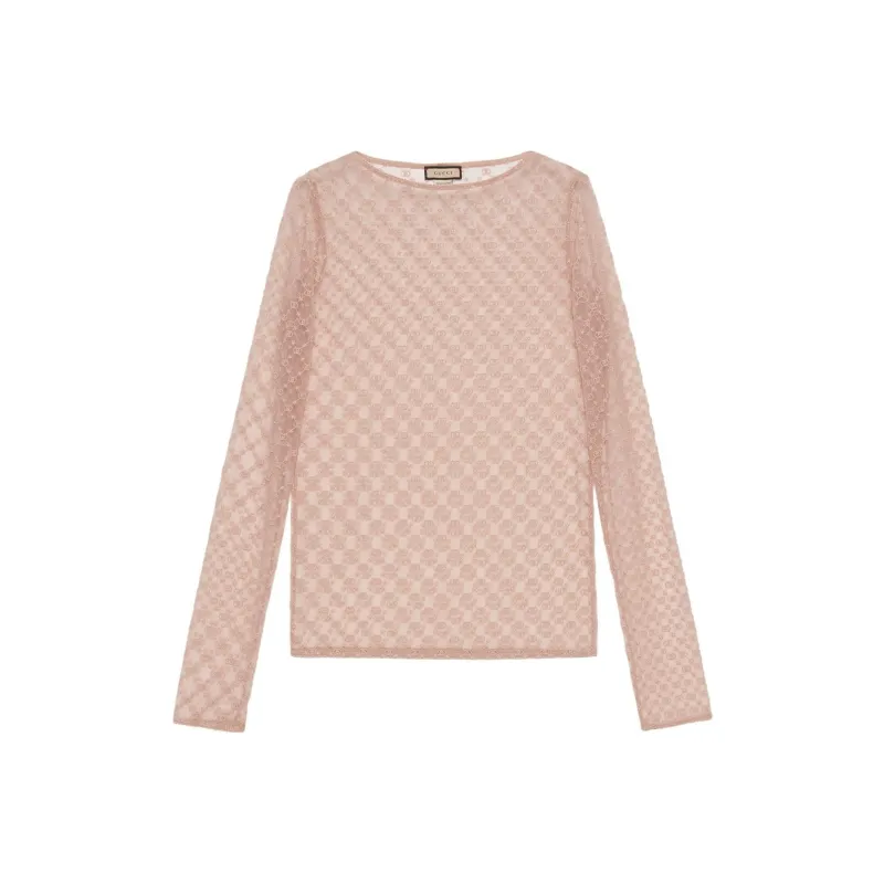 GUCCI GG embroidered Tulle Blouse-0
