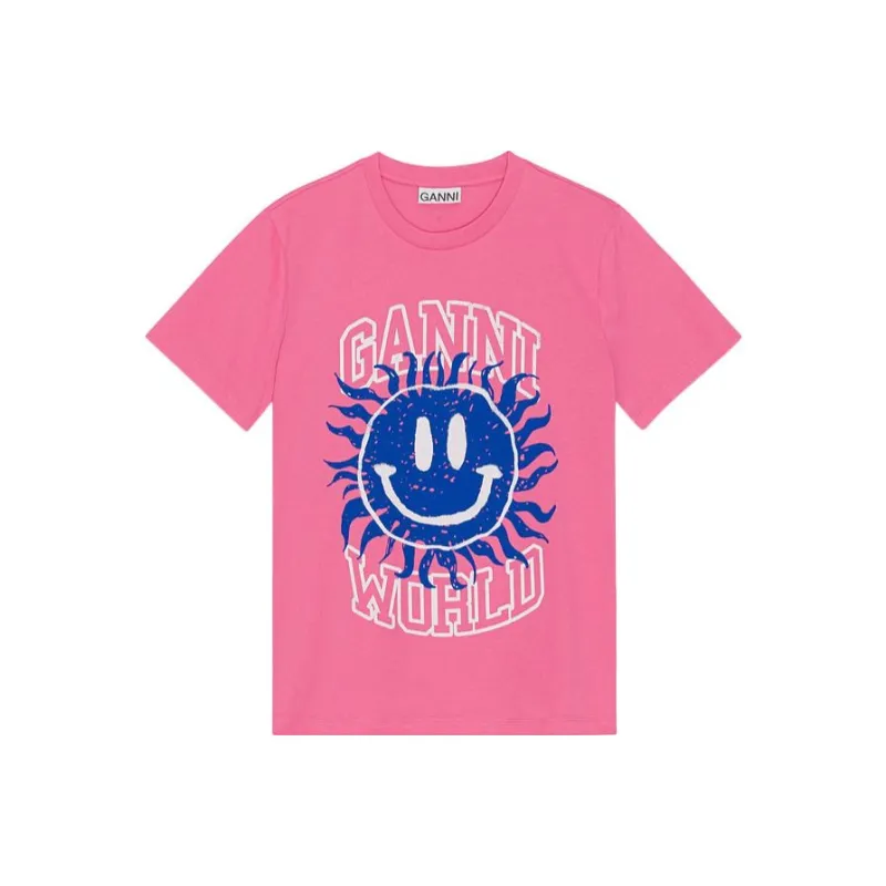 GANNI T-Shirts Women's Neon Pink-0