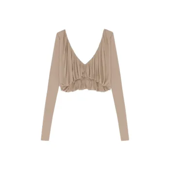 SAINT LAURENT SS23 Crop Tops Women's Beige