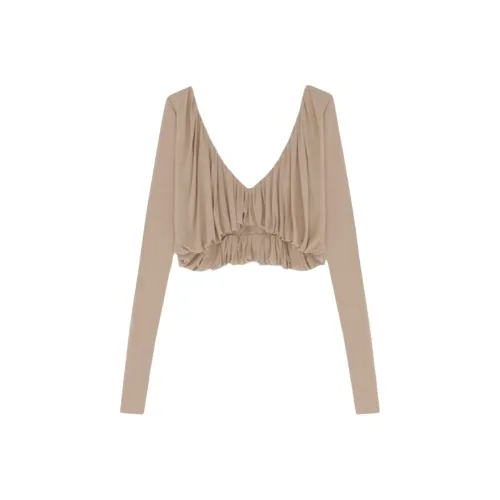 SAINT LAURENT SS23 Crop Tops Women's Beige