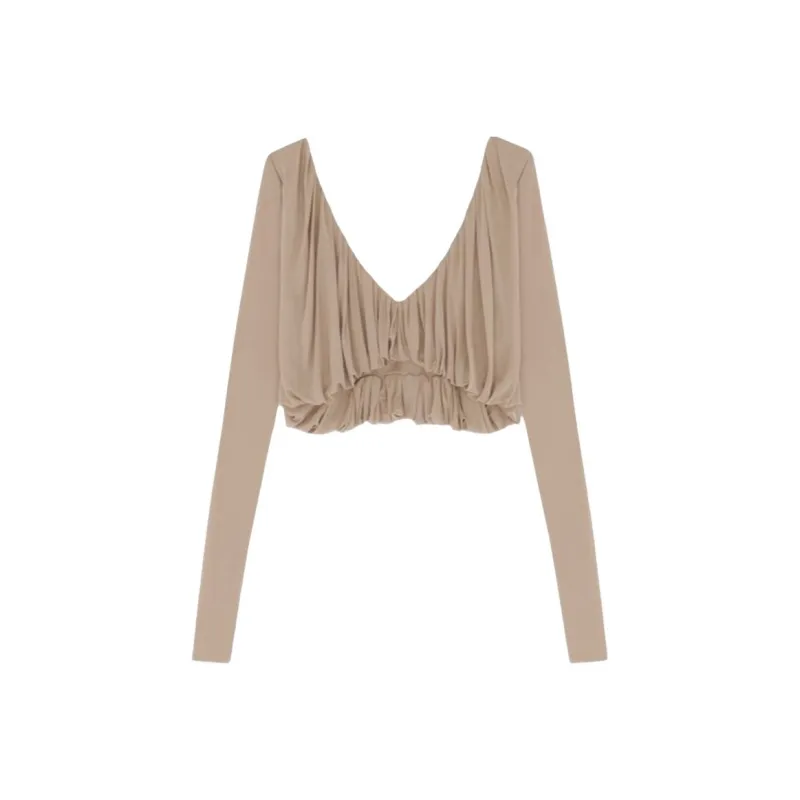 SAINT LAURENT SS23 Crop Tops Women's Beige-0