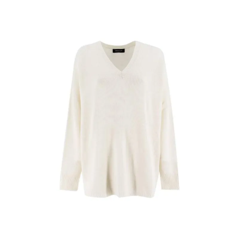 Fabiana Filippi V Neck Drop Shoulder Jumper-0