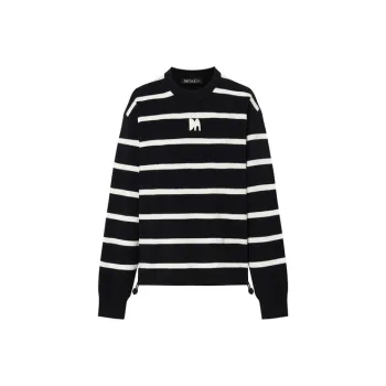 MOCO Sweater Women's Black White Stripes