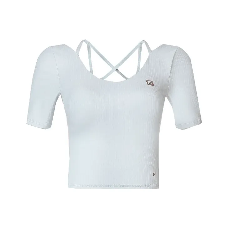 FILA Regular T Shirt Women's Bean Gray Blue-0