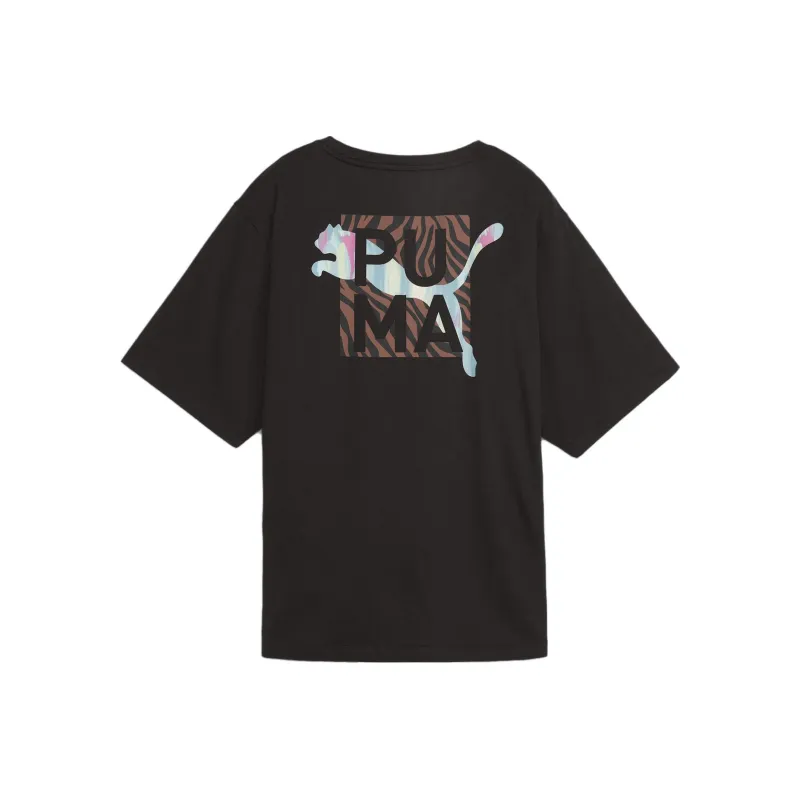 PUMA T-shirt De Training Boyfriend Animal Remix Femme T-Shirt Women's Black-0