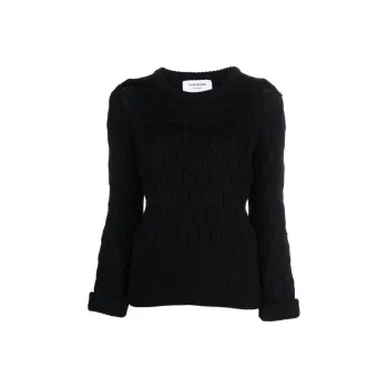 THOM BROWNE Crisscross Virgin-wool Cable-knit Jumper